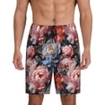 thumbnail image 1 of Salouo Rose Flowers Pattern Men's Sleep Pajama Shorts,Pajama Bottoms Elastic Waistband Sleep Pajama Short PJ Shorts for Men -Medium, 1 of 6