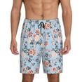thumbnail image 1 of Salouo Rose Flowers Pattern Men's Sleep Pajama Shorts,Pajama Bottoms Elastic Waistband Sleep Pajama Short PJ Shorts for Men -Small, 1 of 6