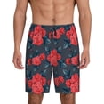 thumbnail image 1 of Salouo Rose Flowers Pattern Men's Sleep Pajama Shorts,Pajama Bottoms Elastic Waistband Sleep Pajama Short PJ Shorts for Men -Small, 1 of 6