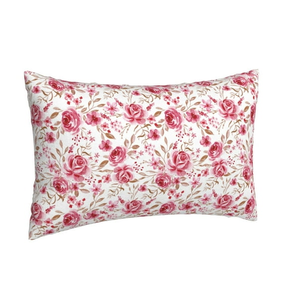 Salouo Rose Flowers Print Print Pillow Case Cover,Wrinkle-Free Bed Pillow Cover Pack of 1 Home Decor Fade-Resistant and Stain-Resistant ,Pillows Not Included -16"x24"