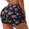 thumbnail image 1 of Salouo Rose Flowers Print Women's Athletic Shorts,Booty Shorts Biker Shorts High Waisted Elastic Workout Shorts for Yoga Gym Running Sports-X-Large, 1 of 8