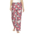 thumbnail image 1 of Salouo Rose Flowers Print Women's Pajama Pants Casual Loose Sweatpants PJs Flowy Pants Drawstring Palazzo for Women Wide Leg Pants Lounge Pajama -Large, 1 of 8