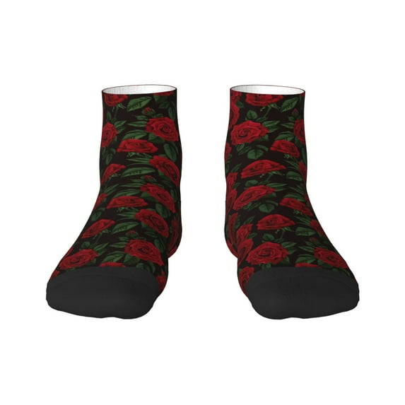 Salouo Rose Pattern Unisex Middle Tube Socks,Middle-Finger Knee High Socks Over The Calf Tube Stocking Crew Stockings for Women and Men Tube Socks