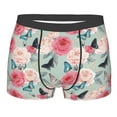 thumbnail image 1 of Salouo Roses and Butterflies Print Men's Boxer Briefs,Breathable Underwear Elastic Waistband Briefs for Men -Small, 1 of 8