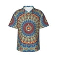 thumbnail image 1 of Salouo Round Mandala for Hawaiian Shirt for Men,Summer Beach Casual Short Sleeve Button Down Shirts Men's Regular-Fit Short-Sleeve Print Shirt -X-Large, 1 of 6