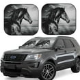thumbnail image 1 of Salouo Running Horse Black And White Pattern Car Windshield Sun Shade Foldable | Front Windshield Shade for Sun, Heat and UV Rays | Interior Sun Protection-Large, 1 of 6