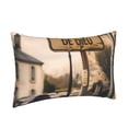 thumbnail image 1 of Salouo Rustic French Signpost Print Print Pillow Case Cover,Wrinkle-Free Bed Pillow Cover Pack of 1 Home Decor Fade-Resistant and Stain-Resistant ,Pillows Not Included -14"x20", 1 of 8