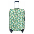 thumbnail image 1 of Salouo SHIBA WITH FLORAL Pattern Travel Dust-proof Suitcase Cover, Softside Suitcase Protector Luggage Cover Protector for 18-32inch ,Not Included Suitcase, 1 of 8