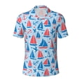 thumbnail image 1 of Salouo Sailboats On A Waves for Men's Short Sleeve Polo Shirts,Polo Shirts for Men Performance Short Sleeve Golf Shirt Athletic Casual Collared T-Shirt-3X-Large, 1 of 1