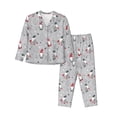 thumbnail image 1 of Salouo Santa with Gifts Pattern Women's Pajamas Set Long Sleeve Button Down Sleepwear Soft Pj Lounge Sets for women 2 Piece Pjs Set with Long Pants-Small, 1 of 7