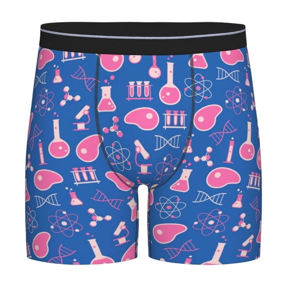 Salouo Science Experiment Pattern Men's Boxer Briefs, Soft & Breathable Underwear Elastic Waistband Briefs for Men,1-Pack