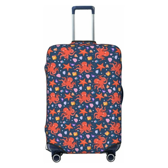 Salouo Sea Animals Pattern Travel Dust-proof Suitcase Cover, Softside Suitcase Protector Luggage Cover Protector for 18-32inch ,Not Included Suitcase