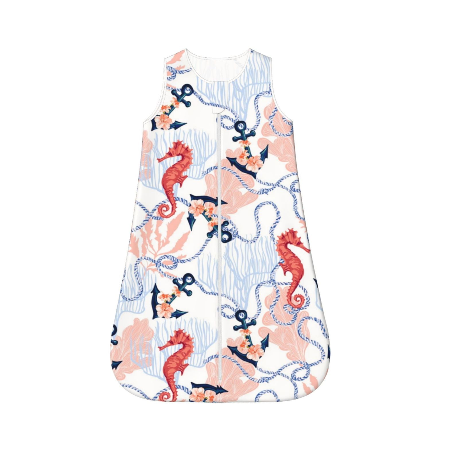Salouo Sea Horse And Corals Print Baby Sleep Sack Wearable Blanket for