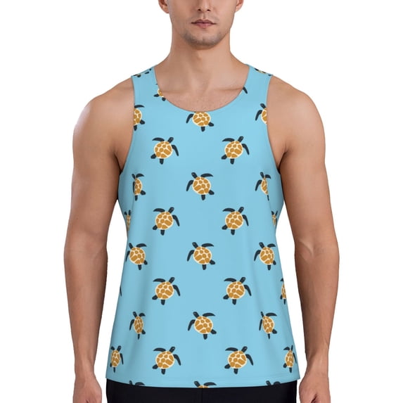 Salouo Sea Turtle for Men's Tank Tops,Sleeveless Muscle Shirts for Men Quick Dry Workout Tank Top Gym Muscle Tee Fitness Bodybuilding Sleeveless T Shirt-X-Large