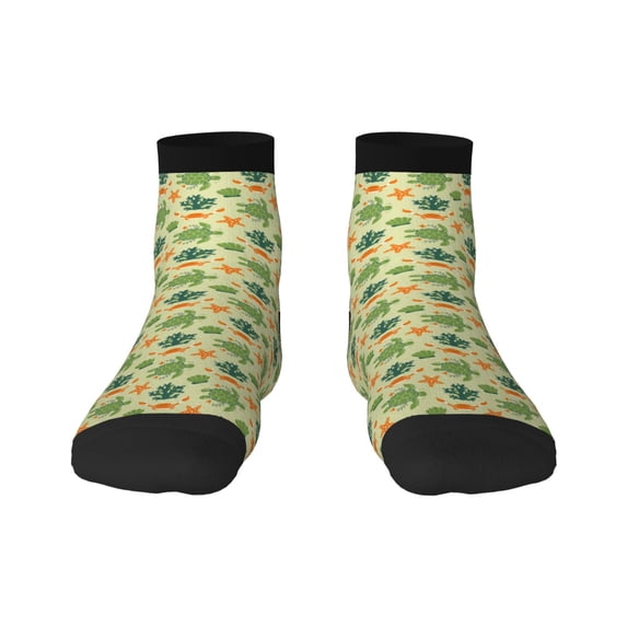 Salouo Sea Turtle Pattern Unisex Middle Tube Socks,Middle-Finger Knee High Socks Over The Calf Tube Stocking Crew Stockings for Women and Men Tube Socks