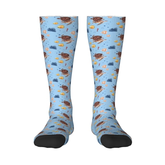 Salouo Sea Turtle Print Women's Men's Ankle Socks 1-pack Casual Athletic Socks for Unisex Adult Moisture-Wicking Socks for Daily Wear/Running/Sport