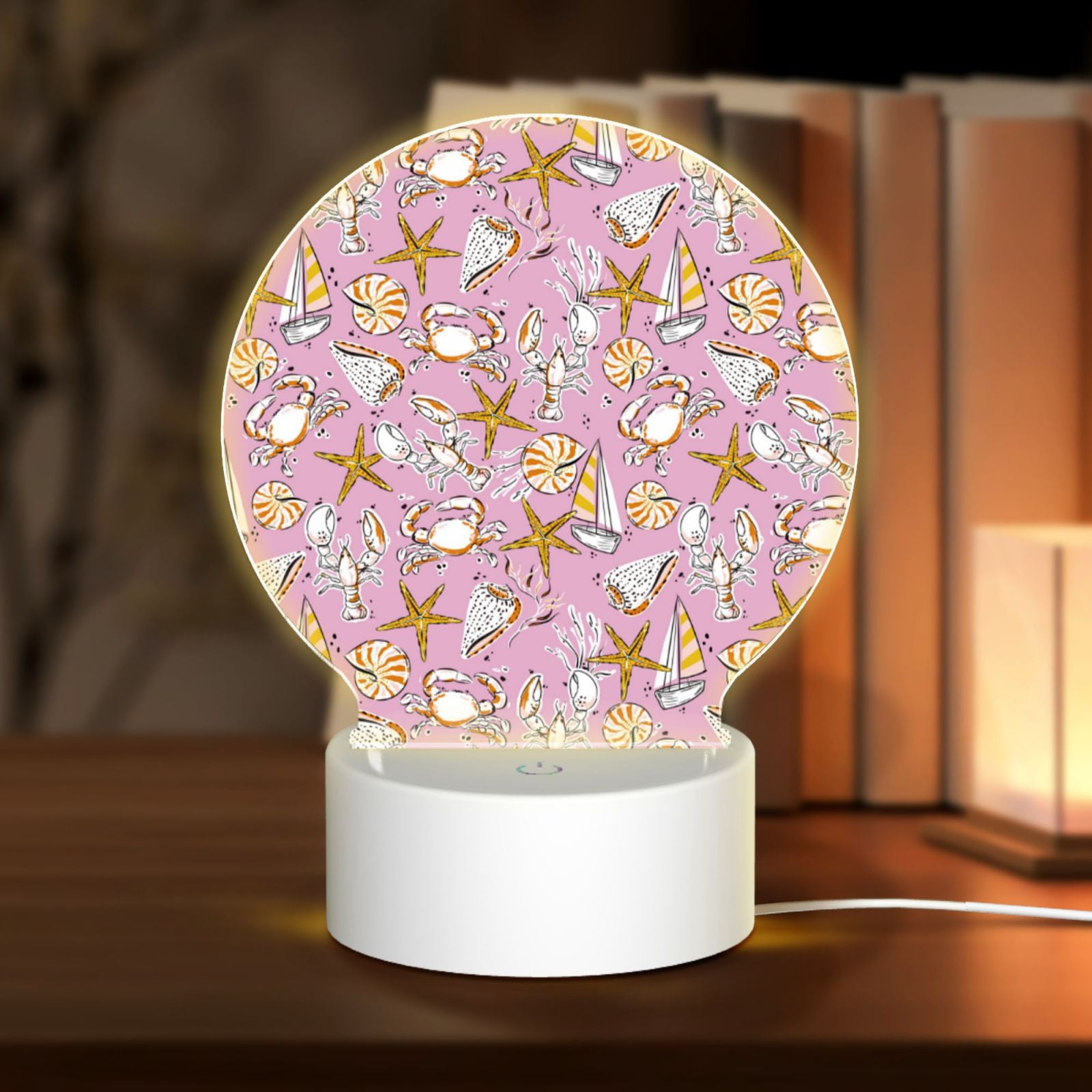 Salouo Seafood for Round Acrylic Night Light - Acrylic Sheets with LED ...