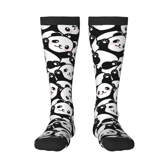 Salouo Seamless Pattern Cute Panda Print Women's Men's Ankle Socks 1-pack Casual Athletic Socks for Unisex Adult Moisture-Wicking Socks for Daily Wear/Running/Sport