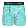 thumbnail image 1 of Salouo Seashell And Starfish Pattern Men's Boxer Briefs, Soft & Breathable Underwear Elastic Waistband Briefs for Men,1-Pack, 1 of 7