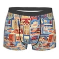 thumbnail image 1 of Salouo Set Of Travel Vintage Print Men's Boxer Briefs,Breathable Underwear Elastic Waistband Briefs for Men -XX-Large, 1 of 8