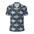 thumbnail image 1 of Salouo Shark Wearing Swim Ring for Men's Short Sleeve Polo Shirts,Polo Shirts for Men Performance Short Sleeve Golf Shirt Athletic Casual Collared T-Shirt-X-Large, 1 of 1