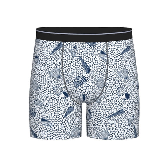 Salouo Shells And Sand Pattern Men's Boxer Briefs, Soft & Breathable Underwear Elastic Waistband Briefs for Men,1-Pack