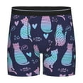 Salouo Silhouette Cats Pattern Men's Boxer Briefs, Soft & Breathable ...