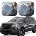 thumbnail image 1 of Salouo Silver Dragon Mountain Peaks Pattern Car Windshield Sun Shade Foldable | Front Windshield Shade for Sun, Heat and UV Rays | Interior Sun Protection-Large, 1 of 6