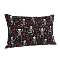 thumbnail image 1 of Salouo Skeleton with Roses Pattern Pillow Cases,1PC Pillow Covers with Envelope Closure Decorative Pillow Case for Bed Couch,Pillows Not Included-16"x24", 1 of 6