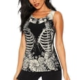 thumbnail image 1 of Salouo Skeletons Love Flowers Pattern Workout Tank Tops for Women,Gym Exercise Sleeveless Running Loose Athletic Top Fit Yoga Tops Active Shirts-Small, 1 of 7