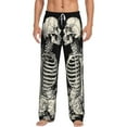 thumbnail image 1 of Salouo Skeletons Love Flowers Print Pajama Pants for Men, Lounge Pants Elastic Waistband Casual Men's sleepwear Loungewear Sleep Pajama Pant -Medium, 1 of 7