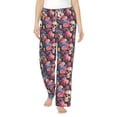 thumbnail image 1 of Salouo Skull Blue Flower Print Women's Pajama Pants Casual Loose Sweatpants PJs Flowy Pants Drawstring Palazzo for Women Wide Leg Pants Lounge Pajama -XX-Large, 1 of 8
