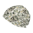 thumbnail image 1 of Salouo Skull with Cash Print Unisex Beanie Hat,Knitted Baggy Skull Cap Winter Warm Hats Beanie Sleep Hats Cancer Headwear Caps for Women & Men 1 Pieces, 1 of 7