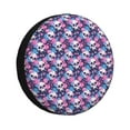 thumbnail image 1 of Salouo Skull Flower Blue Print Spare Tire Cover 14-17 inch Spare Tire Protector Universal Tough Tire Wheel Cover for Trailer SUV and Truck-17 inch, 1 of 6