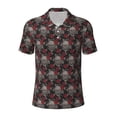 thumbnail image 1 of Salouo Skull and Red Roses for Men's Short Sleeve Polo Shirts,Polo Shirts for Men Performance Short Sleeve Golf Shirt Athletic Casual Collared T-Shirt-X-Large, 1 of 8