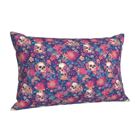 Salouo Skull colorful flower daisy Pattern Pillow Cases,1PC Pillow Covers with Envelope Closure Decorative Pillow Case for Bed Couch,Pillows Not Included-20"x30"