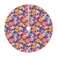 thumbnail image 1 of Salouo Skull daisy flower Christmas Tree Skirt 48" Farmhouse Christmas Decorations Snowman Xmas Tree Skirt Tree Mat for Holiday Party Decor, 1 of 8
