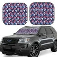 thumbnail image 1 of Salouo Skull flower blue Pattern Car Windshield Sun Shade Foldable | Front Windshield Shade for Sun, Heat and UV Rays | Interior Sun Protection-Small, 1 of 6