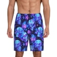 thumbnail image 1 of Salouo Skull flower star sky Pattern Men's Sleep Pajama Shorts,Pajama Bottoms Elastic Waistband Sleep Pajama Short PJ Shorts for Men -Medium, 1 of 6