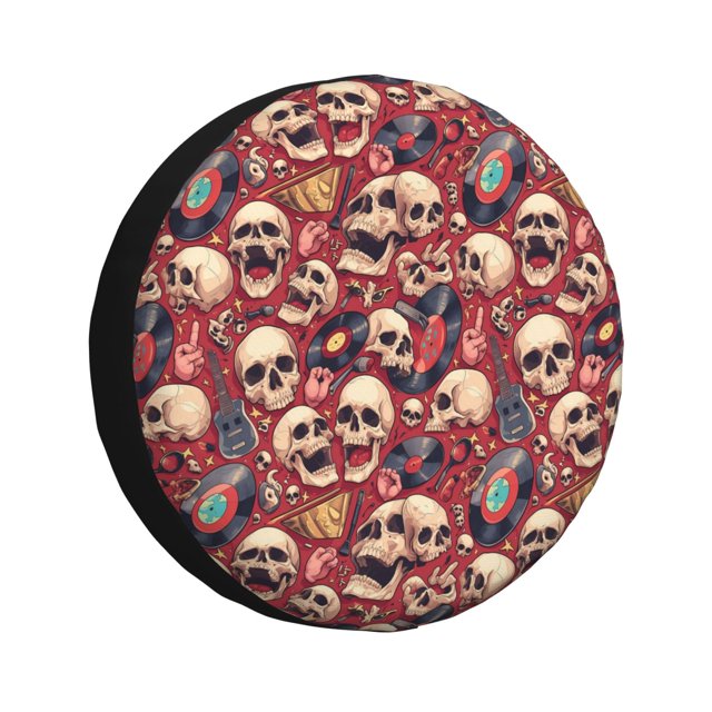 Salouo Skull record Guitar music Print Spare Tire Cover 1417 inch
