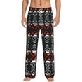 thumbnail image 1 of Salouo Skull santa hat Print Pajama Pants for Men, Lounge Pants Elastic Waistband Casual Men's sleepwear Loungewear Sleep Pajama Pant -Large, 1 of 7