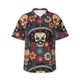 thumbnail image 1 of Salouo Skulls and Flowers for Hawaiian Shirt for Men,Summer Beach Casual Short Sleeve Button Down Shirts Men's Regular-Fit Short-Sleeve Print Shirt -X-Large, 1 of 6