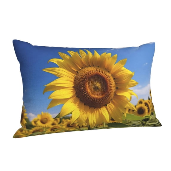 Salouo Sky Golden Sunflower Field A Pattern Pillow Cases,1PC Pillow Covers with Envelope Closure Decorative Pillow Case for Bed Couch,Pillows Not Included-14"x20"