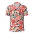 thumbnail image 1 of Salouo Small Coral Red Flowers for Men's Short Sleeve Polo Shirts,Polo Shirts for Men Performance Short Sleeve Golf Shirt Athletic Casual Collared T-Shirt-3X-Large, 1 of 1