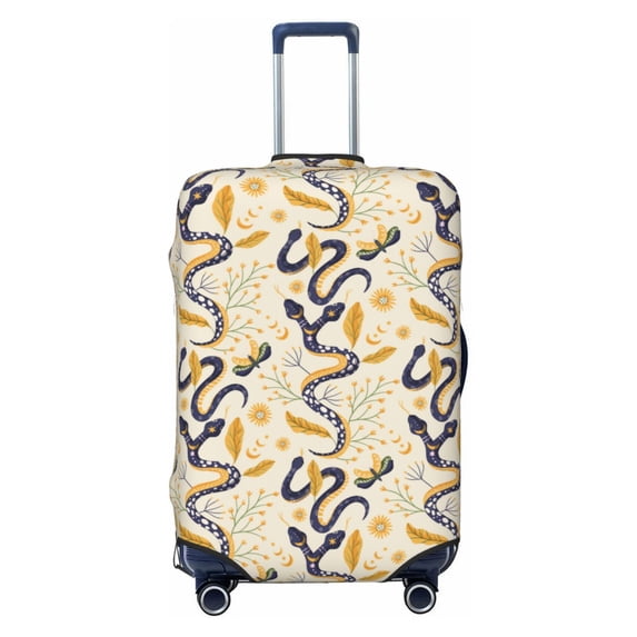 Salouo Snake And Floral Pattern Travel Dust-proof Suitcase Cover, Softside Suitcase Protector Luggage Cover Protector for 18-32inch ,Not Included Suitcase
