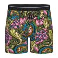 thumbnail image 1 of Salouo Snake And Flower Pattern Men's Boxer Briefs, Soft & Breathable Underwear Elastic Waistband Briefs for Men,1-Pack, 1 of 7