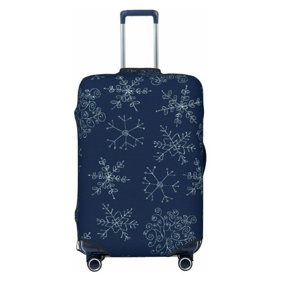 Salouo Snowflake Dark Blue Pattern Travel Dust-proof Suitcase Cover, Softside Suitcase Protector Luggage Cover Protector for 18-32inch ,Not Included Suitcase