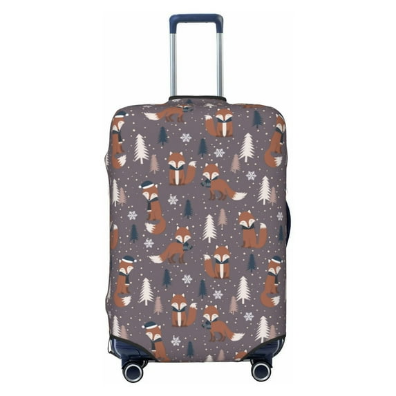 Salouo Snowflake Fox Pattern Travel Dust-proof Suitcase Cover, Softside Suitcase Protector Luggage Cover Protector for 18-32inch ,Not Included Suitcase