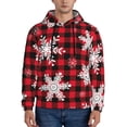 thumbnail image 1 of Salouo Snowflakes On A Buffalo Plaid Pattern Men's Fall Hoodie Sweatshirt,Sport Hoodie with Pockets for Men Pullover Casual Hooded Sweatshirt-Small, 1 of 7