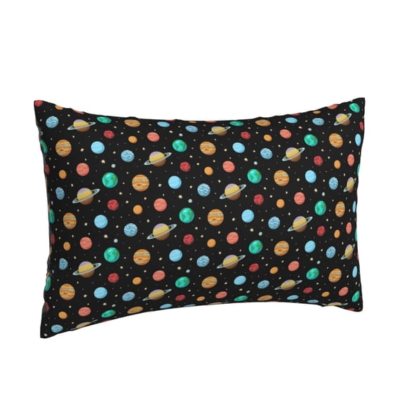 Salouo Solar System Planets Space Print Print Pillow Case Cover,Wrinkle-Free Bed Pillow Cover Pack of 1 Home Decor Fade-Resistant and Stain-Resistant ,Pillows Not Included -14"x20"